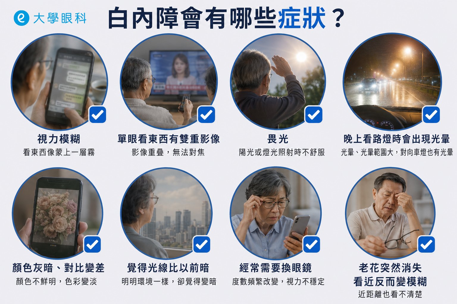 白內障會有哪些症狀